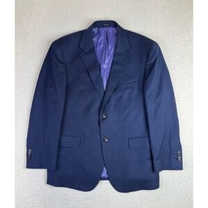 JOE Joseph Abboud Suit Jacket Mens 43S Blue Wool Stretch 2 Button Custom Made